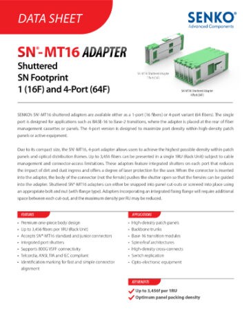 Data Sheet_SN-MT16 SN Footprint Shuttered Adapter